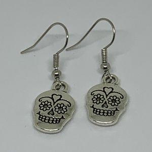 Alloy Sugar Skull Earrings